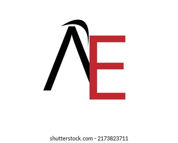 AE Logo. Letter Design Vector with Red and Black Colors.initial letter ae linked round lowercase logo red.Initial AE Letter Logo With Modern Typography Vector Template.