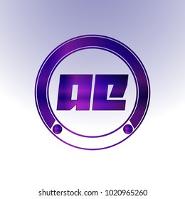 AE Logo, Metal Logo, purple Logo, Monogram