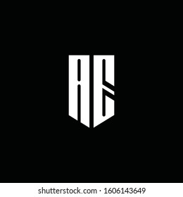 AE logo monogram with emblem style isolated on black background