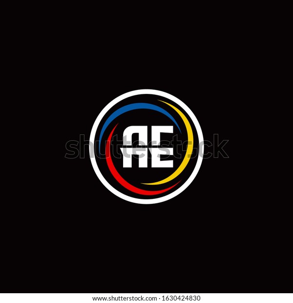 Ae Logo Monogram Isolated On Circle Stock Vector Royalty Free