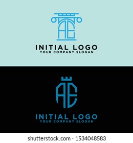 AE Logo Set modern graphic design, inspirational logo design for all companies. -Vectors