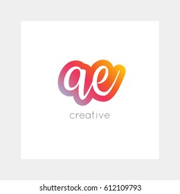 AE logo, vector. Useful as brand symbol, app icon, alphabet element, clip-art.