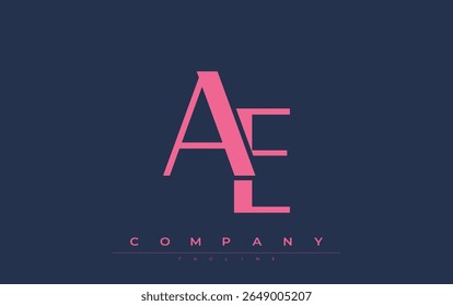 AE Modern Initials Logo Design. Branding logo with stylized initials showcasing bold design and modern aesthetic. Ideal for professional business branding or creative projects focusing on minimalistic