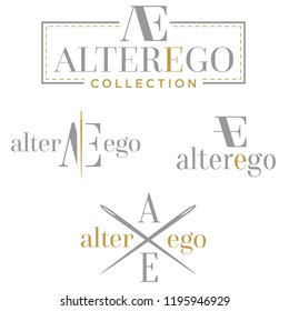 AE monogram fashion logo set, Alter Ego Logo for fashion store or company