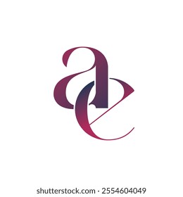ae monogram gradient concept logo