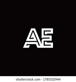 AE monogram logo with abstract line design template