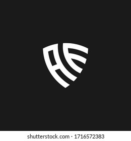 AE monogram logo with shield shape design template