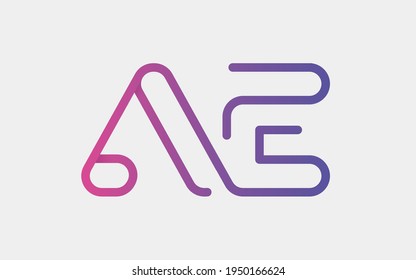 AE Monogram tech with a monoline style. Looks playful but still simple and futuristic. A perfect logo for your tech company or any futuristic design project.