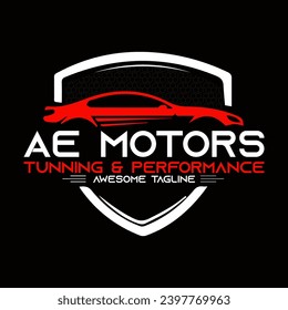 AE-MotorenVektor-Automotoren Auto-Vektorgrafik-Logo-Vorlage Metallic-Zeichen Automobil-Vektorgrafik-Logo-Vorlage 