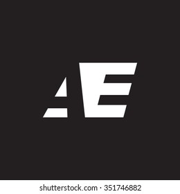 AE negative space letter logo black background