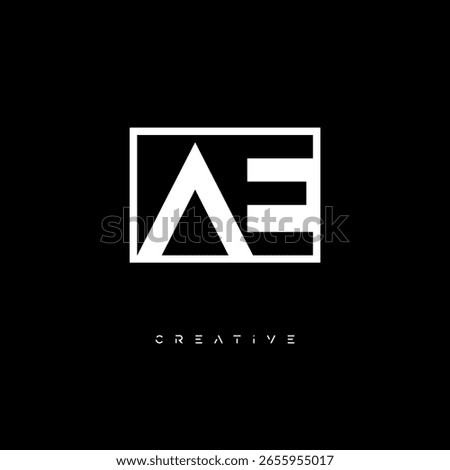 AE Negative Space Monogram – Minimalist Black and White Letter mark Logo for Creative Branding, Fashion Identity and Modern Design Concepts
