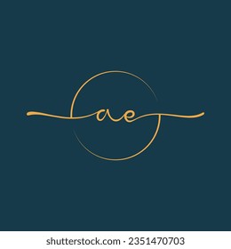 AE  Signature initial logo template vector ,Signature Logotype
