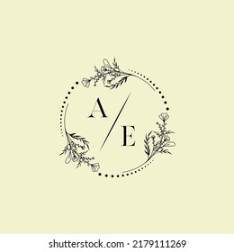 AE wedding initial logo letters in high quality professional design that will print well across any print media