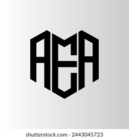 Diseño abstracto del logotipo de la letra de AEA. Diseño único de AEA. ÁREA.
