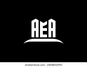 AEA letter logo design on creative BLACK background.