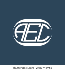 AEC abstract monogram logo design. AEC monogram unique modern flat abstract letter logo design.