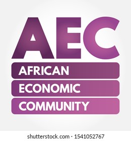 AEC - African Economic Community Acronym, Business Concept Background