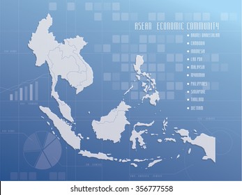 AEC : ASEAN Economic Community / ASEAN MAP / South east asia