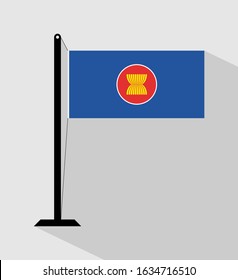 aec flag on pole, isolated on gray background