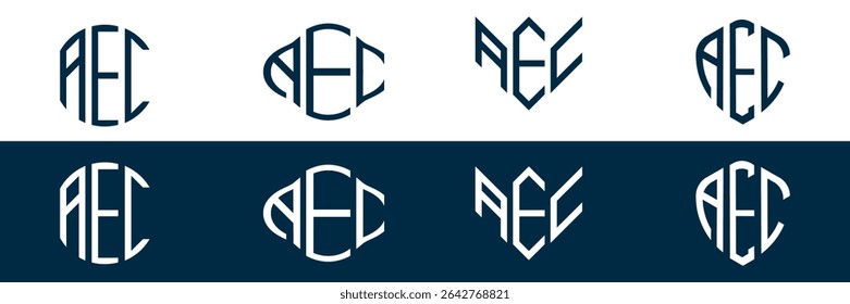 AEC letter logo set design