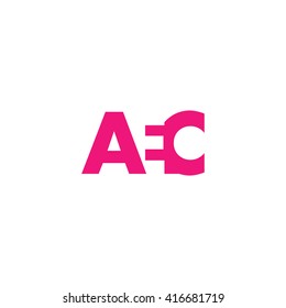AEC Logo. Vector Graphic Branding Letter Element. White Background