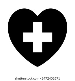 AED Automated External Defibrillator Black Icon,Vector Illustration, Isolate On White Background Label. EPS10