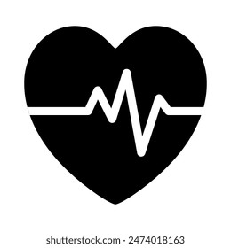 AED Automated External Defibrillator Black Icon,Vector Illustration, Isolate On White Background Label. EPS10