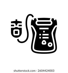 aed automated external defibrillator glyph icon vector. aed automated external defibrillator sign. isolated symbol illustration