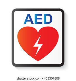 AED (Automated External Defibrillator), Heart And Thunderbolt (image For Basic Life Support And Advanced Cardiac Life Support)