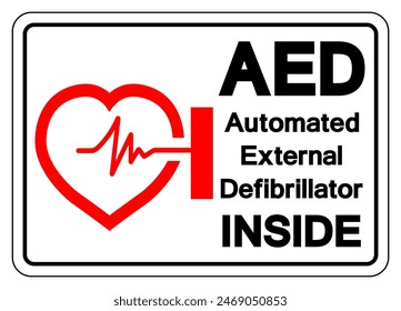 AED Automated External Defibrillator Inside Symbol Sign, Vector Illustration, Isolate On White Background Label .EPS10