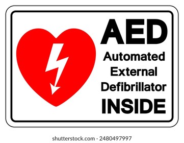 AED Automated External Defibrillator Inside Symbol Sign, Vector Illustration, Isolate On White Background Label .EPS10