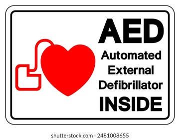 AED Automated External Defibrillator Inside Symbol Sign, Vector Illustration, Isolate On White Background Label .EPS10
