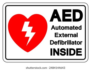 AED Automated External Defibrillator Inside Symbol Sign, Vector Illustration, Isolate On White Background Label .EPS10