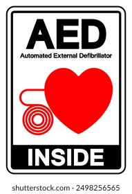 AED Automated External Defibrillator Inside Symbol Sign, Vector Illustration, Isolate On White Background Label .EPS10