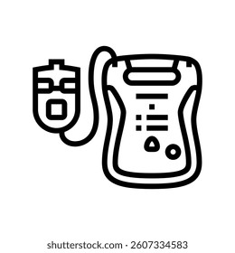 aed automated external defibrillator line icon vector. aed automated external defibrillator sign. isolated contour symbol black illustration