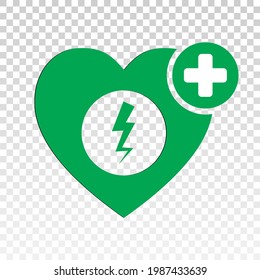 AED or automated external defibrillator logo for apps or websites