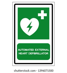 AED Automated External Defibrillator Symbol Sign, Vector Illustration, Isolate On White Background Label .EPS10