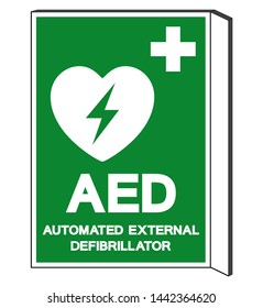 AED Automated External Defibrillator Symbol Sign, Vector Illustration, Isolate On White Background Label .EPS10