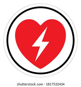 AED Automated External Defibrillator Symbol Sign,Vector Illustration, Isolated On White Background Label. EPS10 