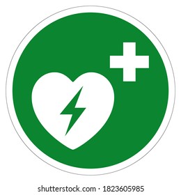 AED Automated External Defibrillator Symbol Sign, Vector Illustration, Isolate On White Background Label .EPS10