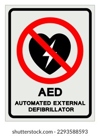 AED Automated External Defibrillator Symbol Sign, Vector Illustration, Isolate On White Background Label .EPS10