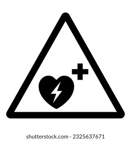 AED Automated External Defibrillator Symbol Sign, Vektorgrafik, einzeln auf weißem Hintergrund Label .EPS10