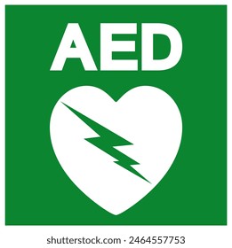 AED Automated External Defibrillator Symbol Sign, Vector Illustration, Isolate On White Background Label .EPS10
