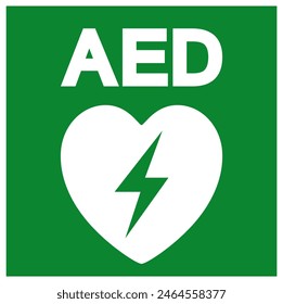 AED Automated External Defibrillator Symbol Sign, Vector Illustration, Isolate On White Background Label .EPS10