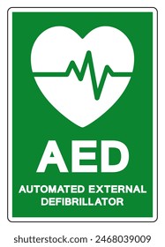 AED Desfibrilador Externo Automatizado Símbolo Signo, Ilustración vectorial, Aislado Sobre Fondo Blanco .EPS10
