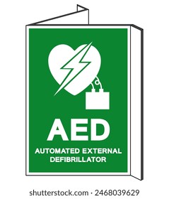 AED Automated External Defibrillator Symbol Sign, Vector Illustration, Isolate On White Background Label .EPS10