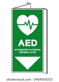 AED Automated External Defibrillator Symbol Sign, Vector Illustration, Isolate On White Background Label .EPS10