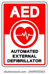 AED Automated External Defibrillator Symbol Sign, Vector Illustration, Isolate On White Background Label.EPS10