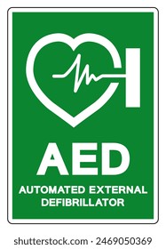 AED Automated External Defibrillator Symbol Sign, Vector Illustration, Isolate On White Background Label .EPS10