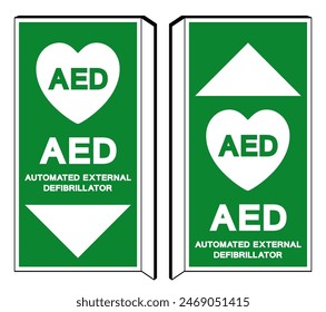 AED Automated External Defibrillator Symbol Sign, Vector Illustration, Isolate On White Background Label .EPS10